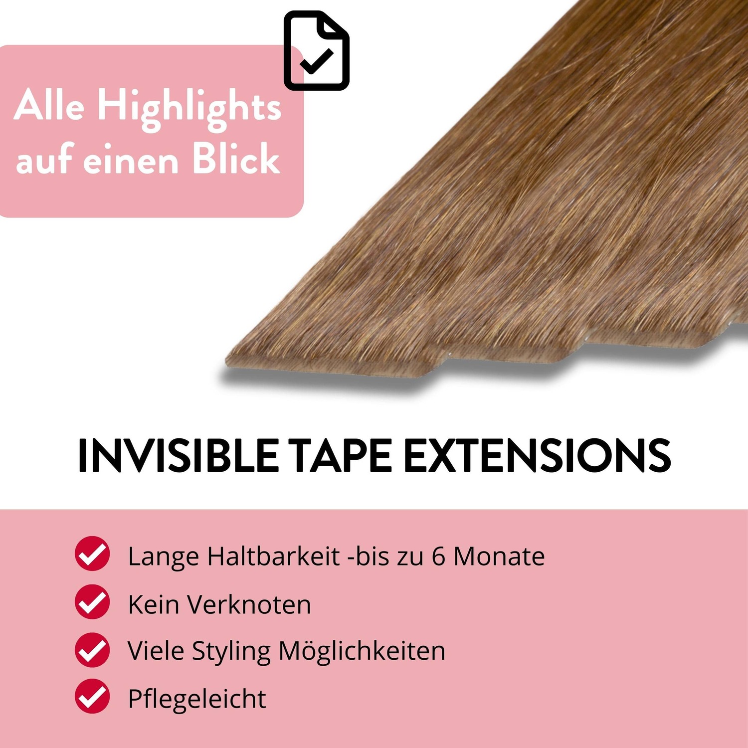 Накладные волосы invisible tape extensions premium echthaar #8/1 hellblond asch Hair2Heart, 60cm, количество 10 шт. — фото 3
