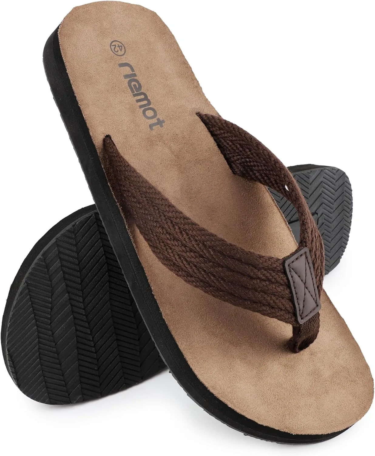 Шлепанцы riemot mens Chanclas Para Hombre, коричневый — фото 2