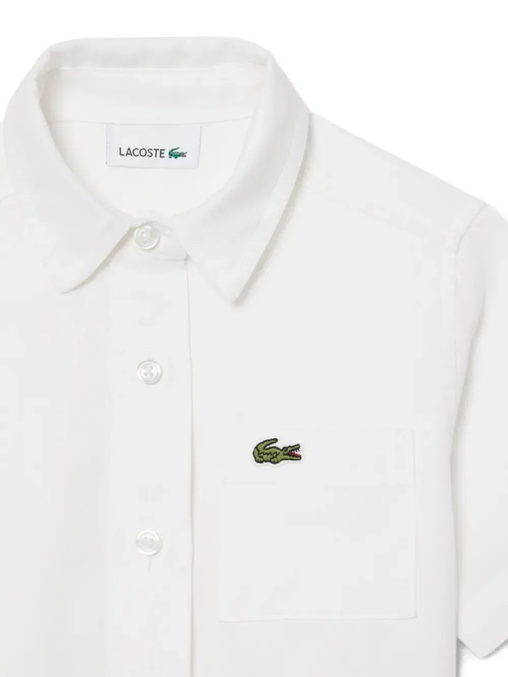 Платье с короткими рукавами и плиссировкой Lacoste, белый — фото 3