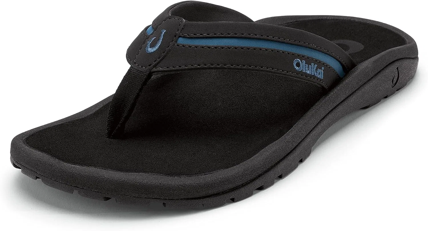 Сандалии мужские водонепроницаемые, с поддержкой стопы, OLUKAI, Black/Slate Blue