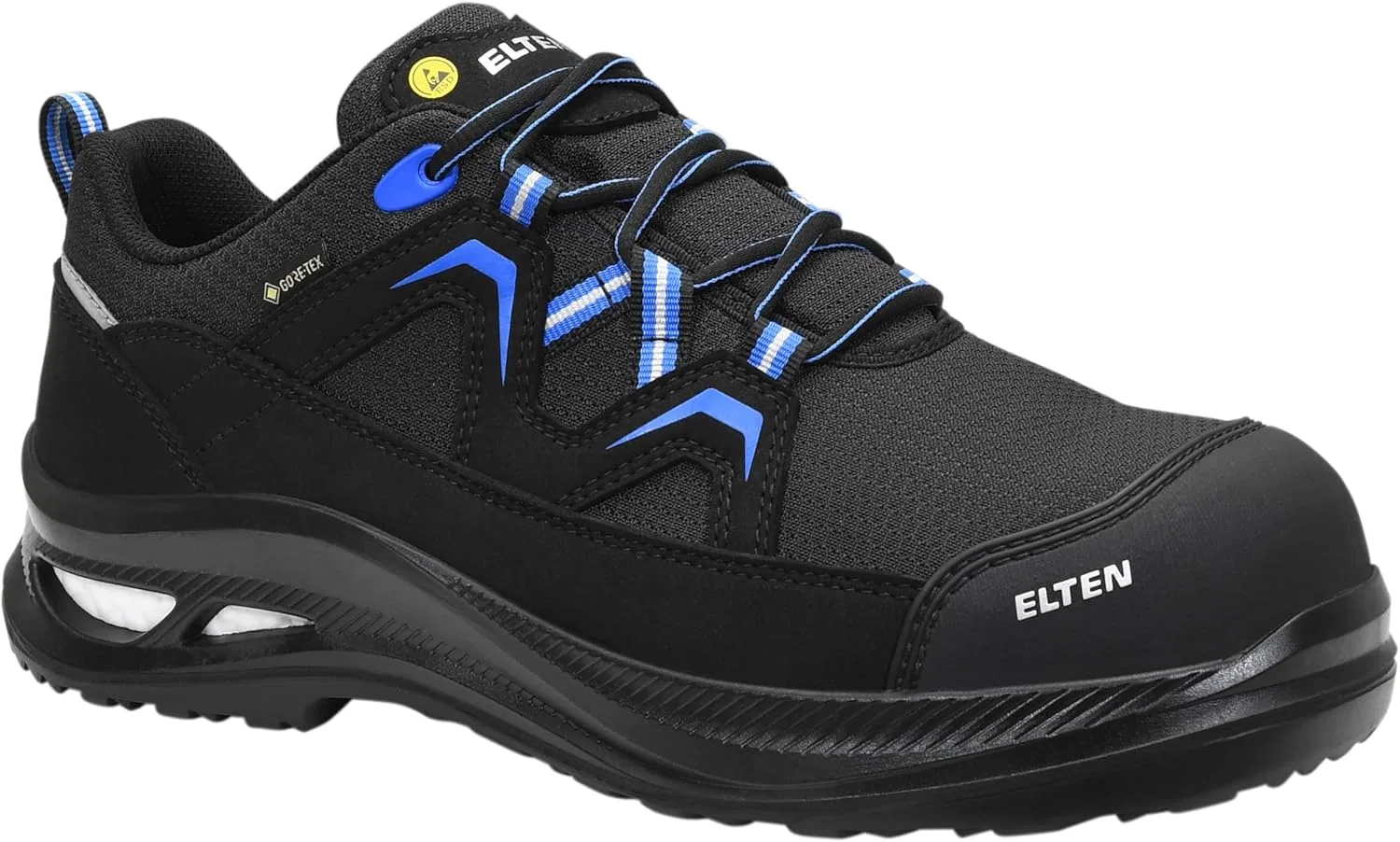 Защитная обувь ELTEN Fry XXG Pro GTX Black-Blue Low ESD S3S HI CI, женская и мужская, текстиль, композитный защитный носок (легче стального), легкая, классическая
