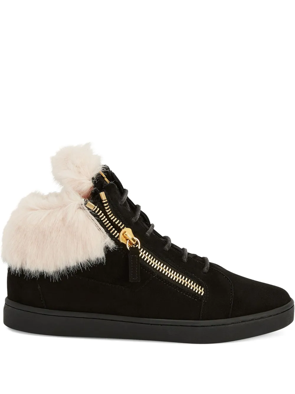 Кроссовки Kriss с меховой отделкой Giuseppe Zanotti, черный