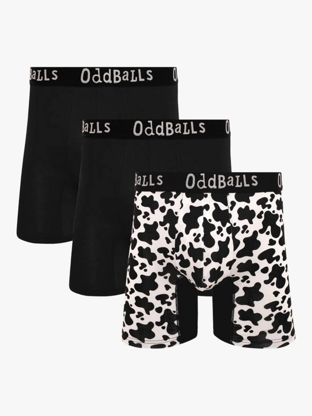 

Хлопковые боксеры с эффектом стрейч OddBalls, Pack of 3, Black