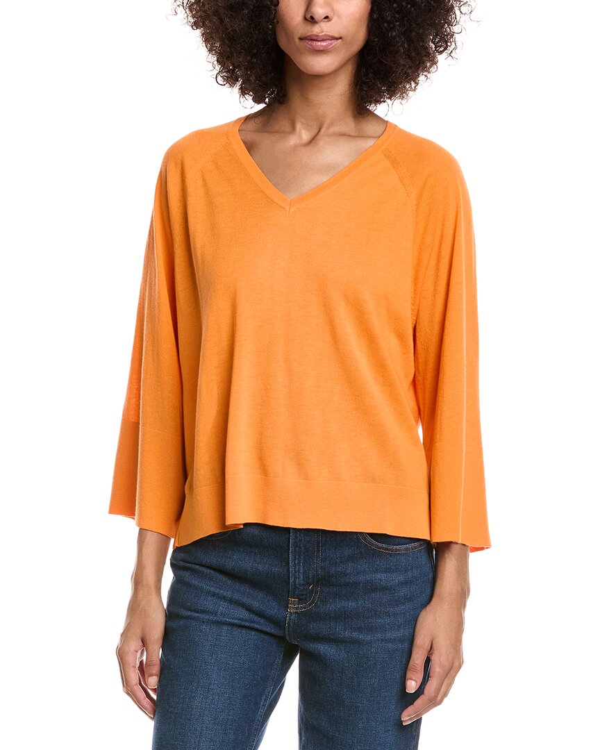 

Форте Кашемир Легкий свитер из смеси шелка и кашемира Forte Cashmere, оранжевый