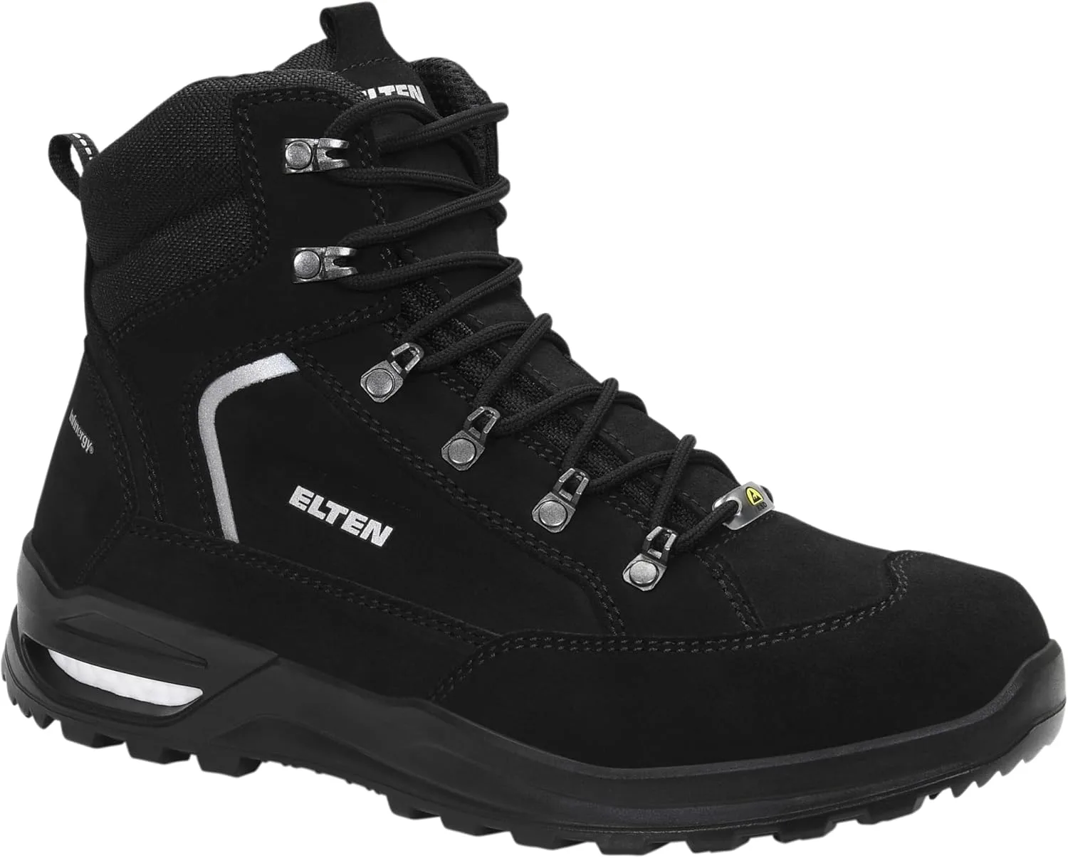 Рабочие ботинки ELTEN Ronan XXF Black Mid ESD O2, женские и мужские, кожаные, легкие, классического дизайна, черный