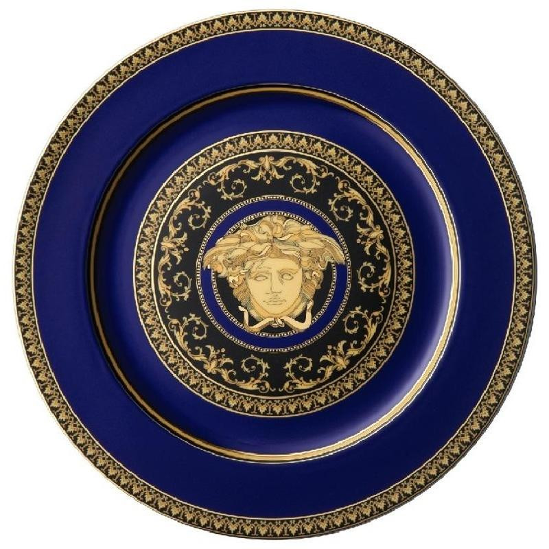 

Rosenthal Versace Medusa тарелка синяя, 27 см Rosenthal meets Versace, белый/синий/золотой