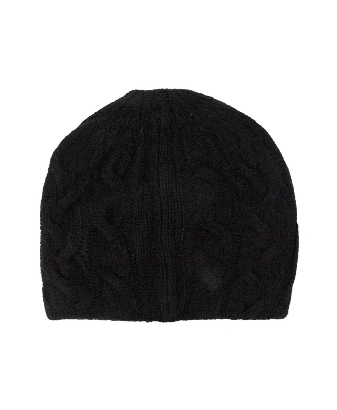 

Шерстяная кашемировая шапка с логотипом Ermanno Scervino, черный