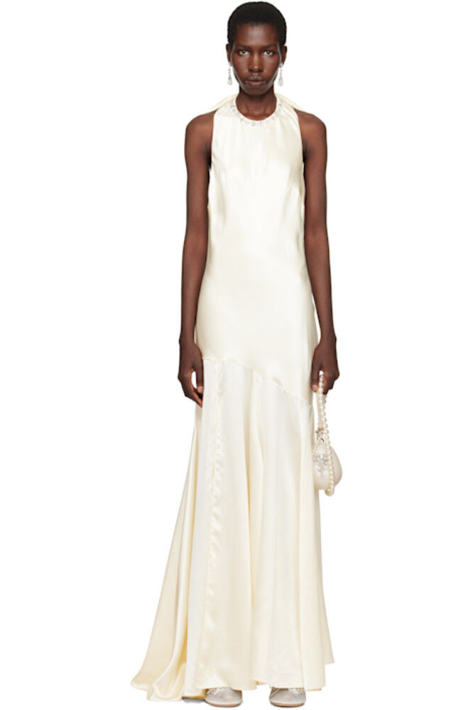 

SSENSE Эксклюзивное свадебное платье макси с бантом из шелкового атласа Simone Rocha