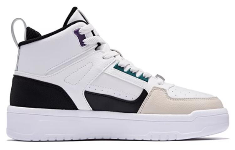 Кроссовки QIAODAN Skateboarding Shoes Men High-top  White Grass Color, белый — фото 2