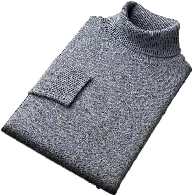 

Мужской свитер с высоким воротником, утепленный, свободного кроя