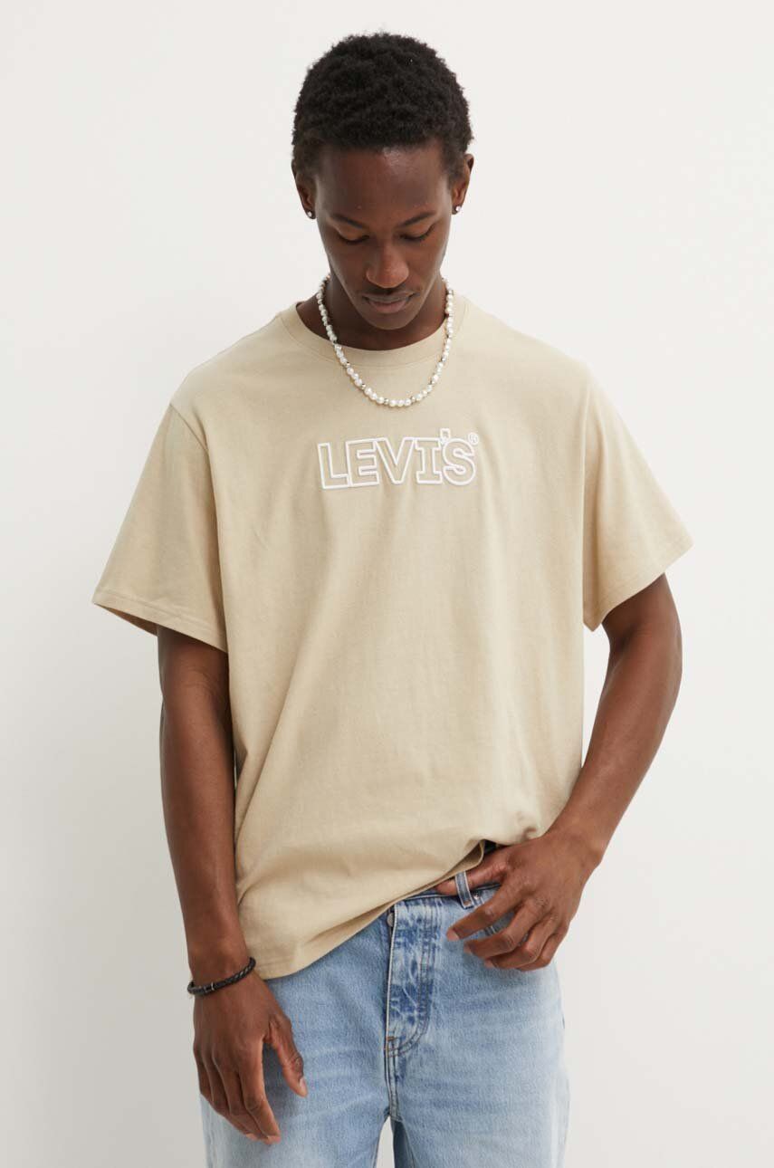 

Хлопковая футболка Levi's, бежевый