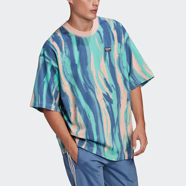 Футболка originals grx dtc tee aop large printing round neck sports short sleeve Adidas, мультиколор — фото 4