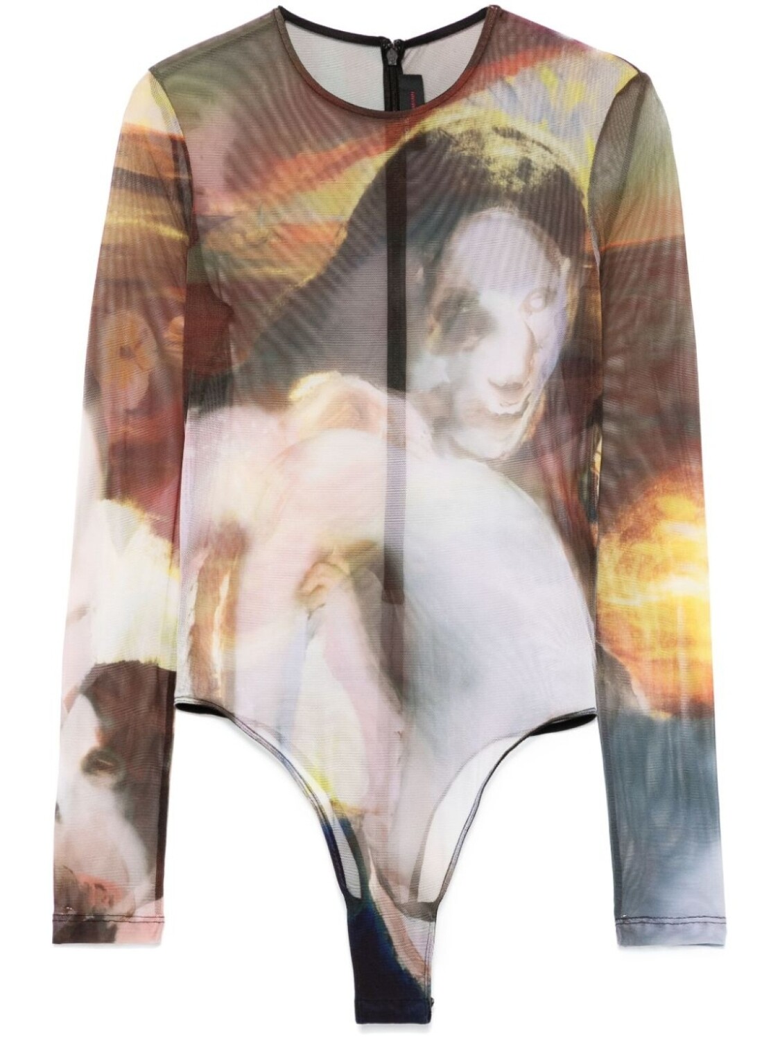 

Mugler закат Видит прозрачный боди, зеленый