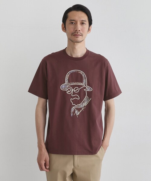 

Футболка из трикотажа с вышитым узором TAKEO KIKUCHI, коричневый