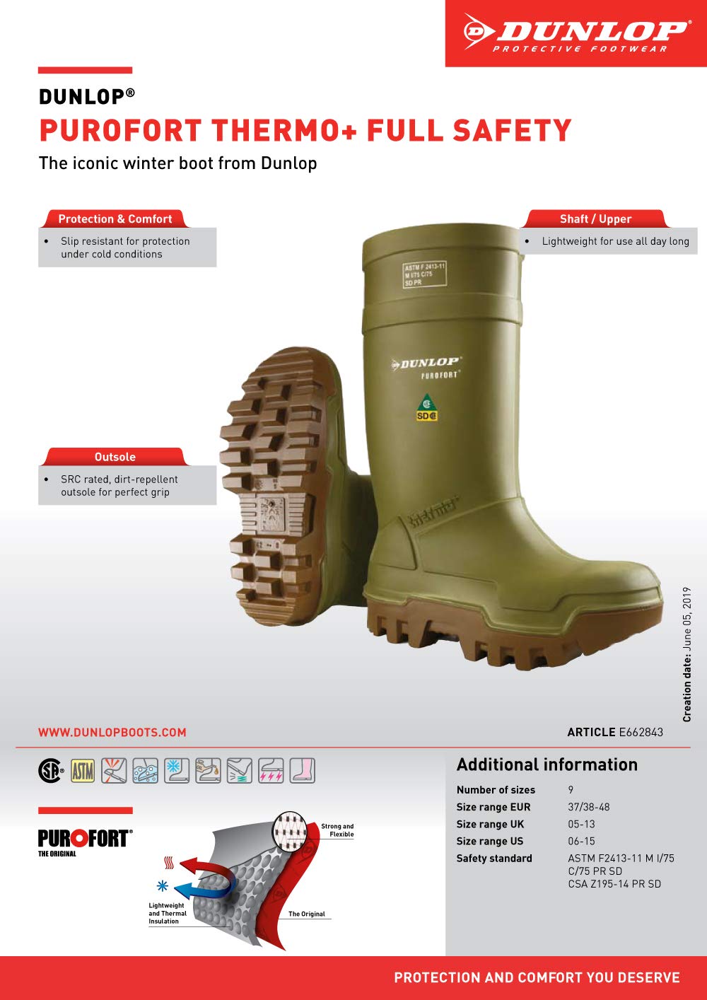 DUNLOP Purofort - Легкие ботинки для мужчин и женщин - Водонепроницаемые защитные ботинки с мягким носком - Устойчивые к химическим веществам и скольжению, с высоким голенищем - Темно-зеленые/коричневые - Размер 3-16/17 — фото 3