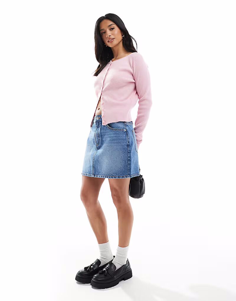 

Мини-юбка ASOS DESIGN Petite с завышенной талией в цвете «полустистая» ASOS Petite