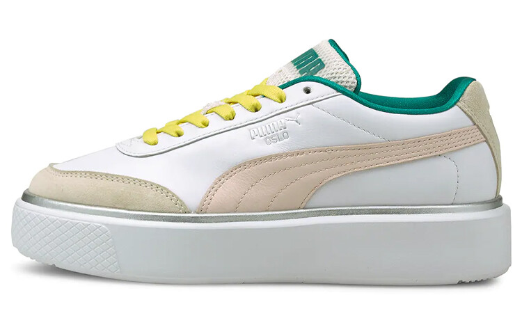 Кроссовки Puma Oslo Maya Skateboarding, белый/зеленый/желтый/бежевый