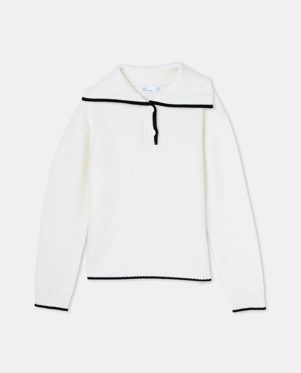 

Детский джемпер с морским воротником и пуговицами Kids El Corte Inglés, экрю