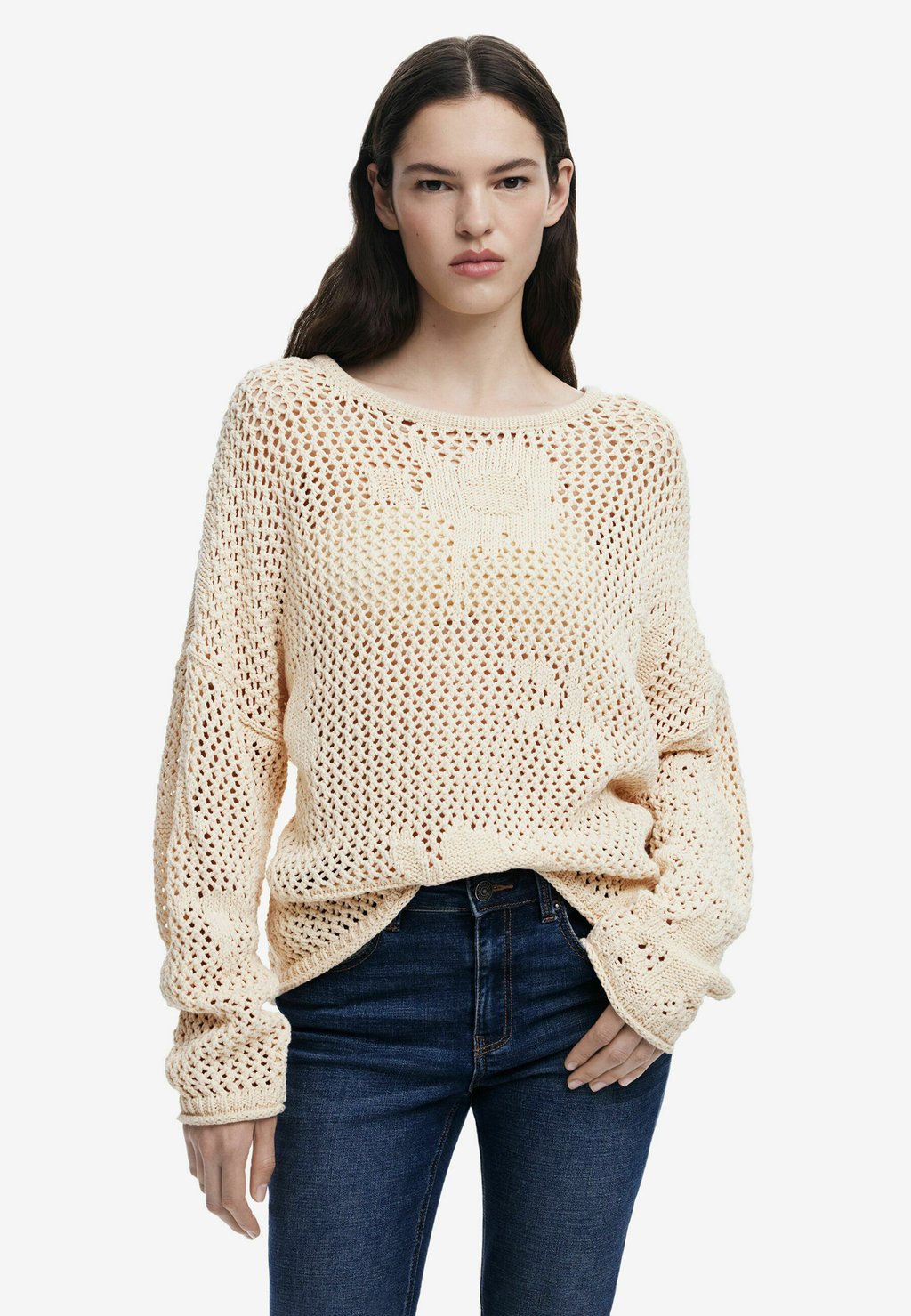 

Джемпер FLUID OPENWORK Desigual, серый