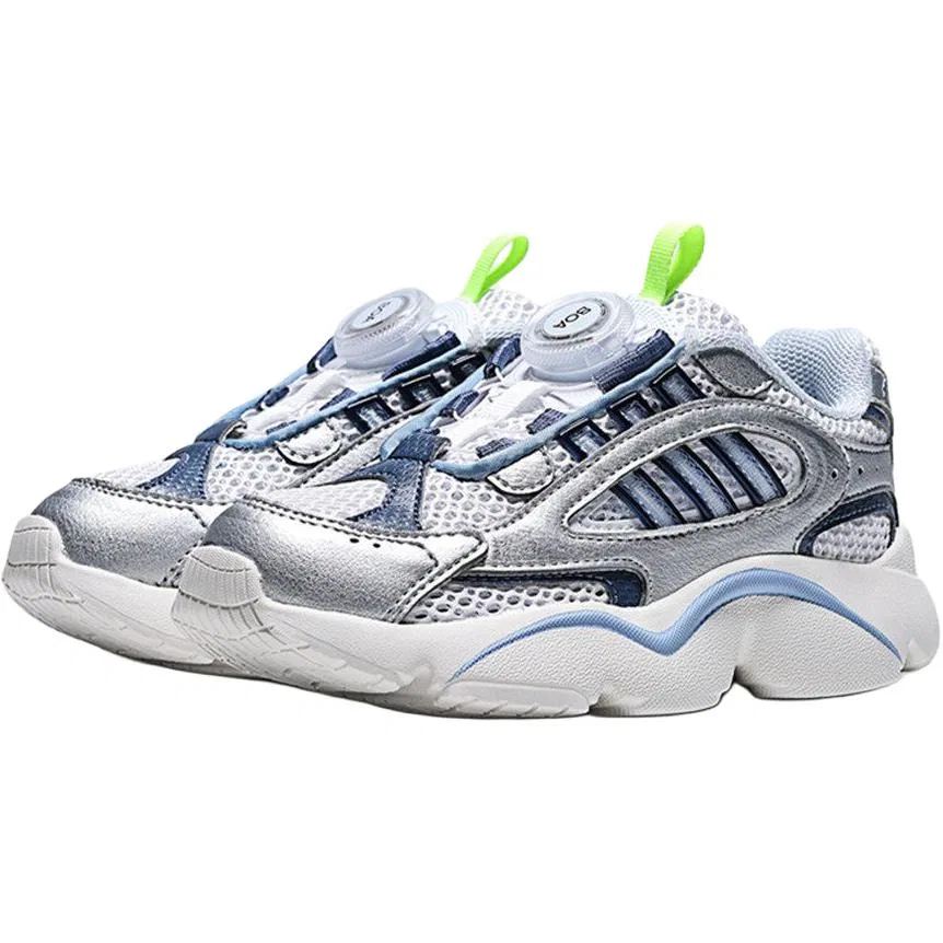 Кроссовки детские Ozmillen Low top Lifestyle White Silver Blue Adidas Originals — фото 4