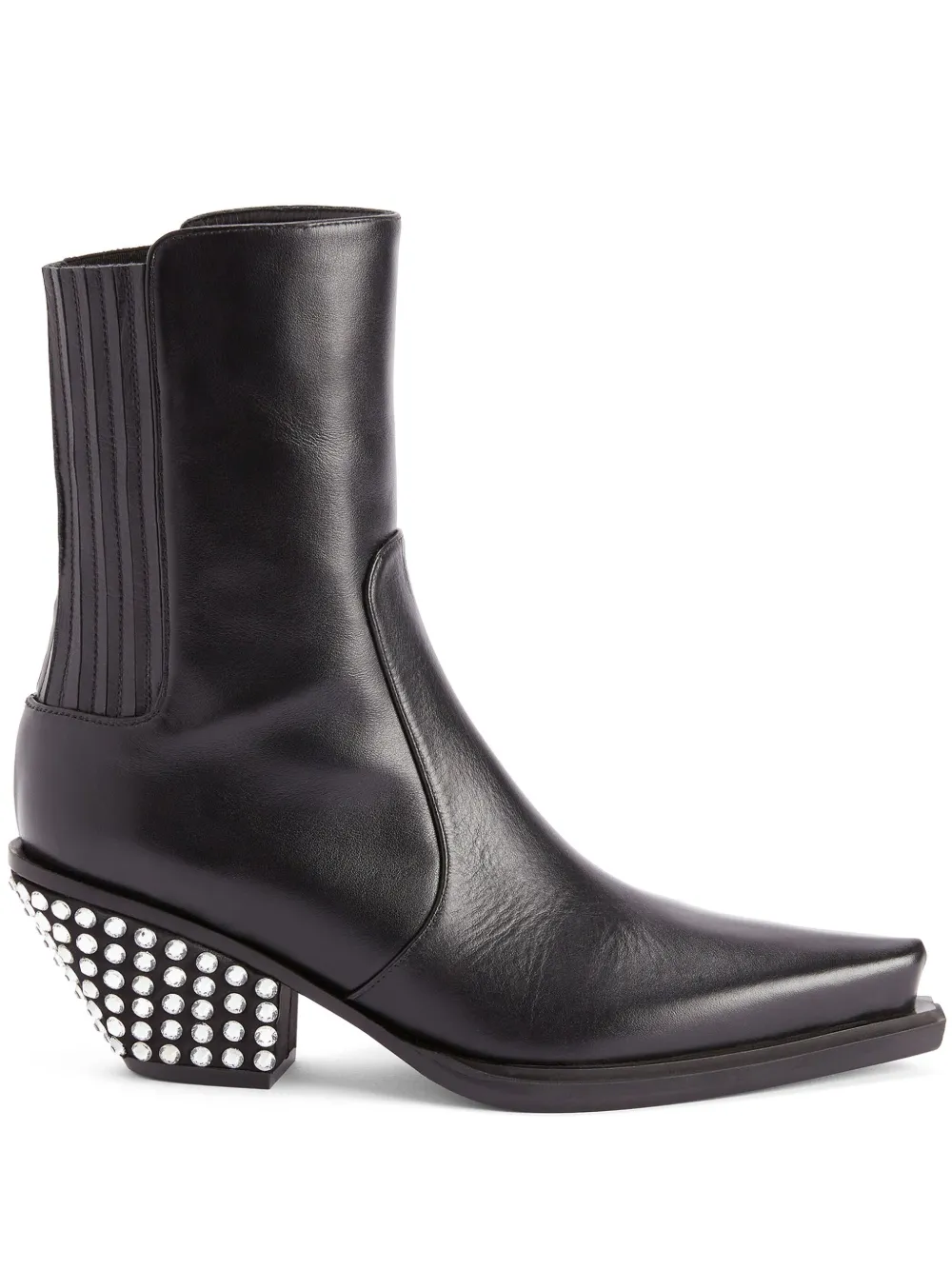 Ботильоны Yanhira 75 с кристаллами Giuseppe Zanotti, черный