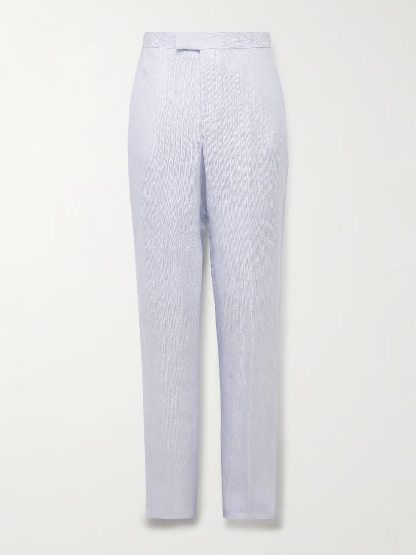 

Облегающие брюки с узором «в ёлочку» из смеси льна и шелка FAVOURBROOK, синий