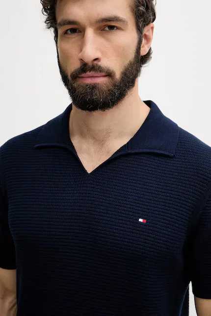 Поло хлопковое мужское Tommy Hilfiger, синий — фото 4