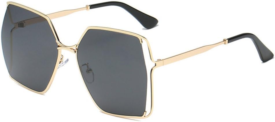 

Солнцезащитные очки с полыми линзами для женщин, винтажные, из сплава, увеличенного размера, с градиентным переходом цвета, элегантные женские очки зеленого и синего цвета MTZJH, Gold All Gray