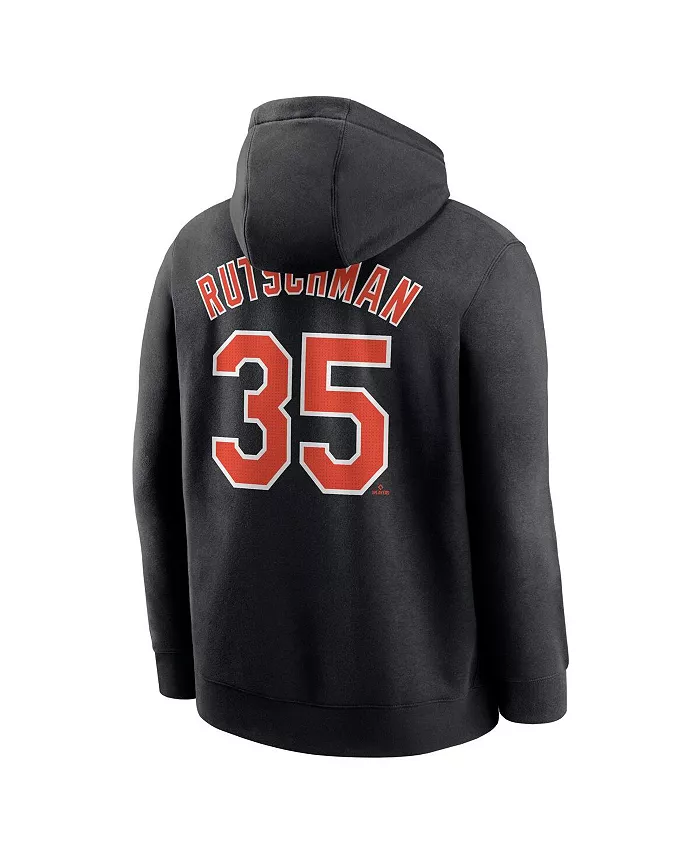 Мужская толстовка с капюшоном Adley Rutschman черная Baltimore Orioles с именем игрока и номером клуба Nike — фото 3