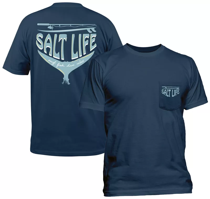 

Мужская футболка Salt Life Reel Wicked, цвет WASHED NAVY
