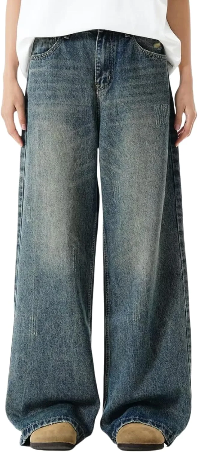 

Джинсы baggy Y2k wide leg grey skater vintage oversized XAJKOU