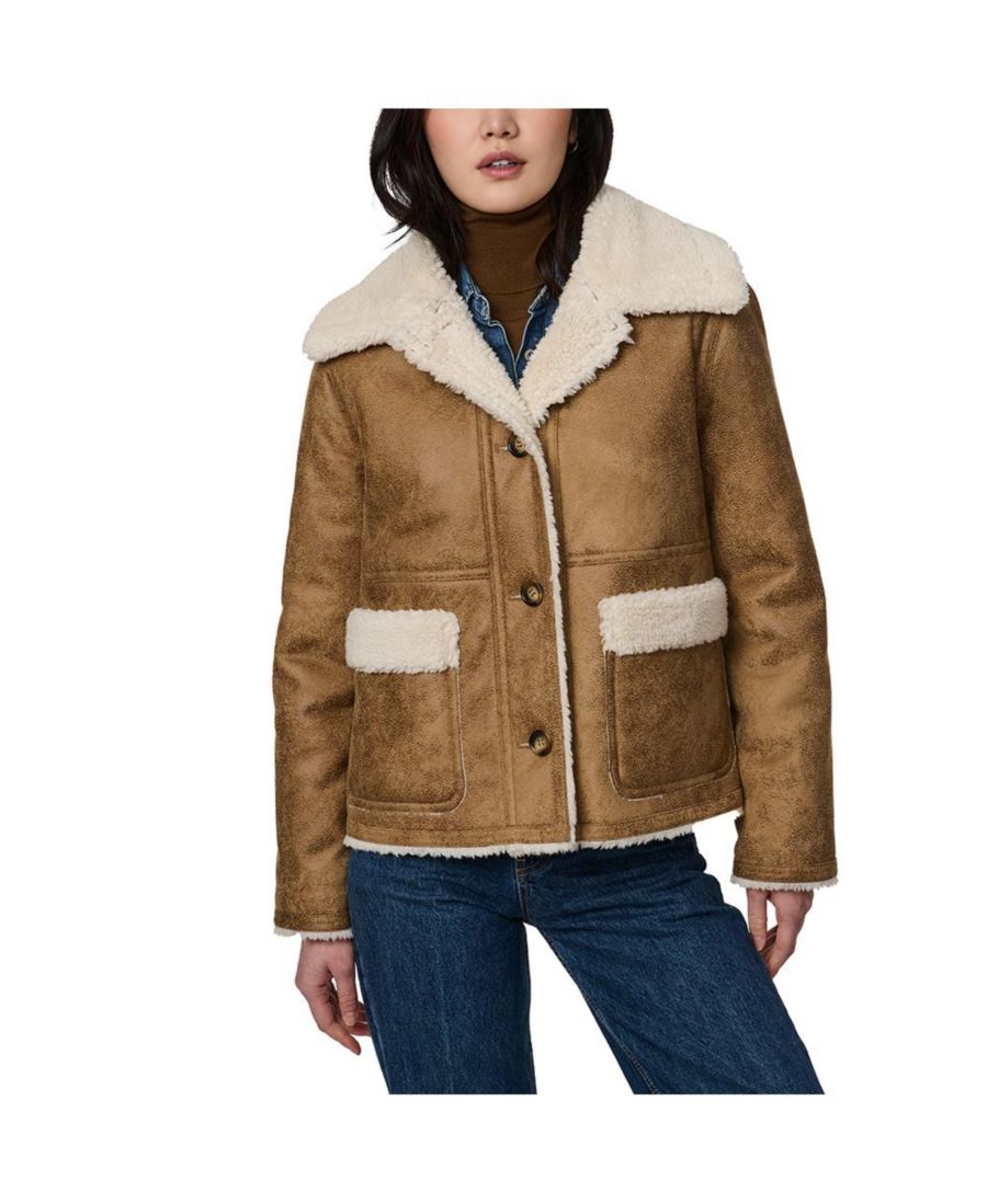 

Женская рабочая куртка из искусственной овчины Bernardo, Brown/cream