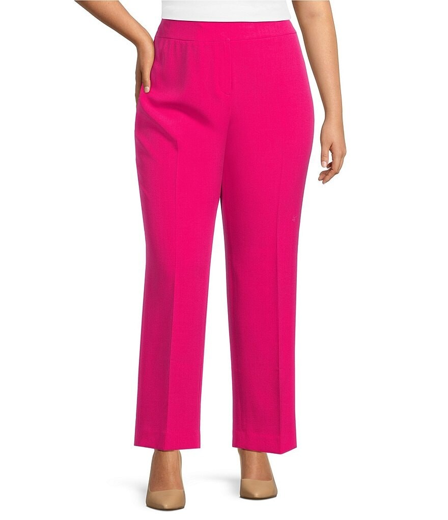 

Узкие брюки из эластичного крепа Kasper Plus Size, розовый