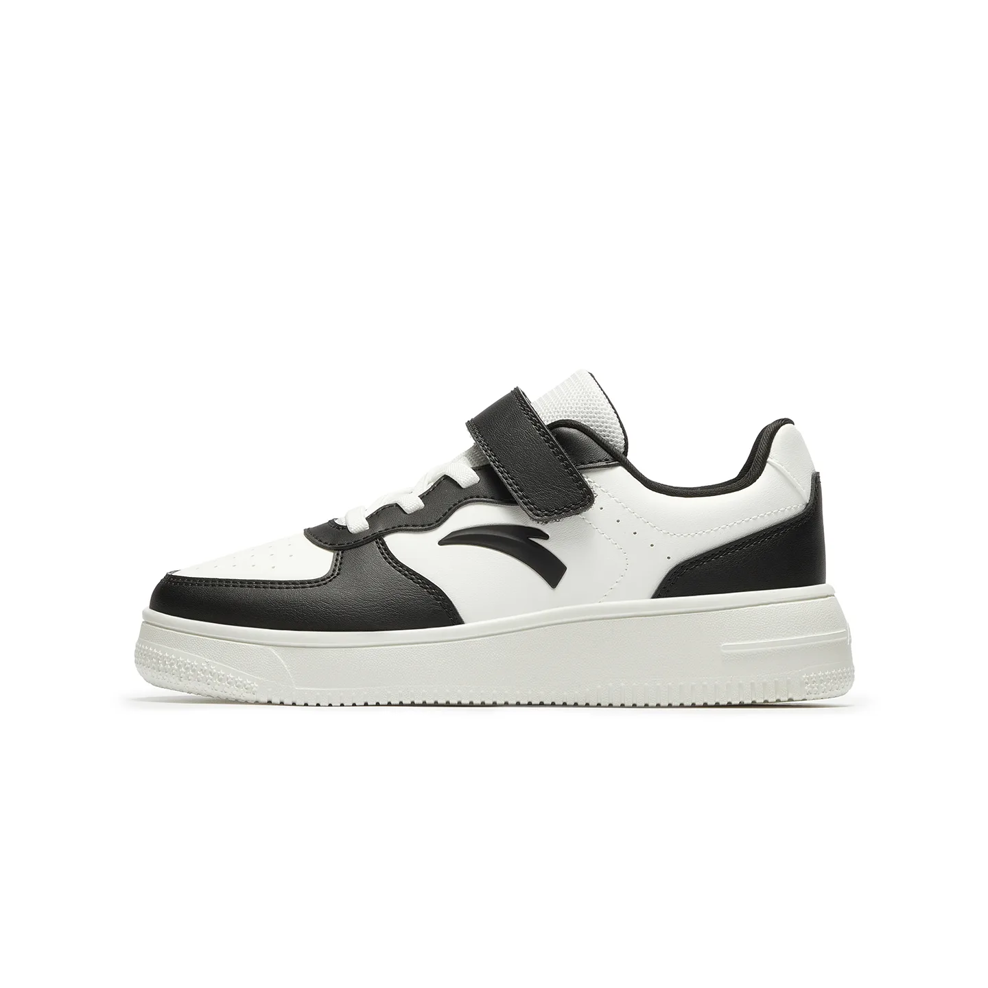 Synthetic Leather Rebound Lightweight Cushioning Low top детские кроссовки для скейтбординга Antakids, черный/hydrogen синий/anta белый — фото 3
