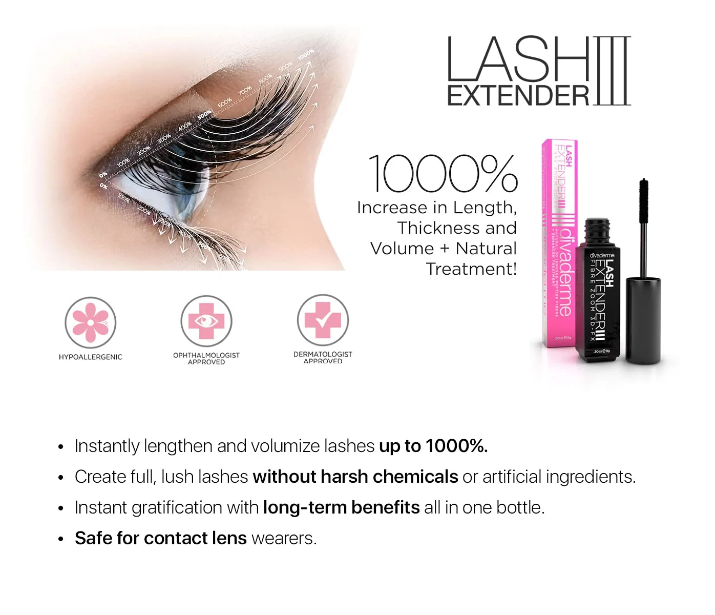 Средство для удлинения ресниц «Lash Extender III» от Divaderme Divaderme — фото 3