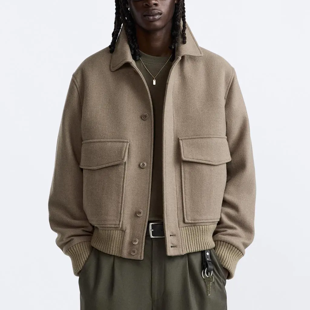 Куртка мужская земляного тона Zara, цвет Earth Tone — фото 3