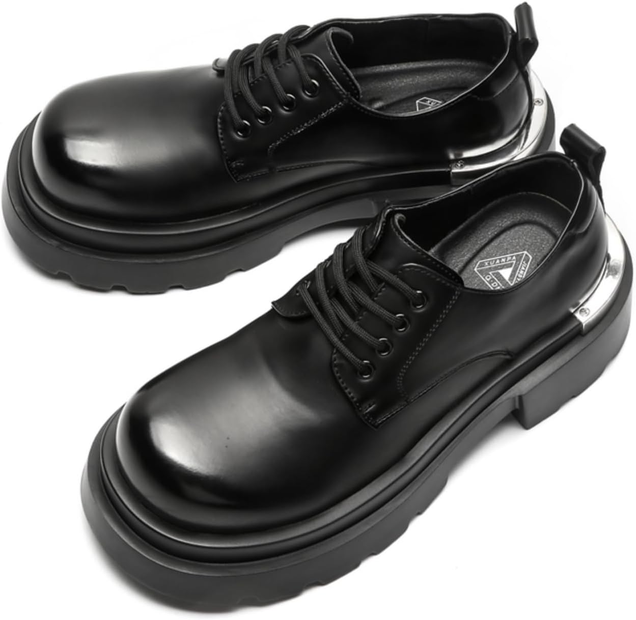 

Мужские черные оксфорды - винтажные шнурованные туфли на массивной платформе, стильные туфли с низким каблуком для комфорта, подходят как для официального, так и для повседневного образа Aokisx