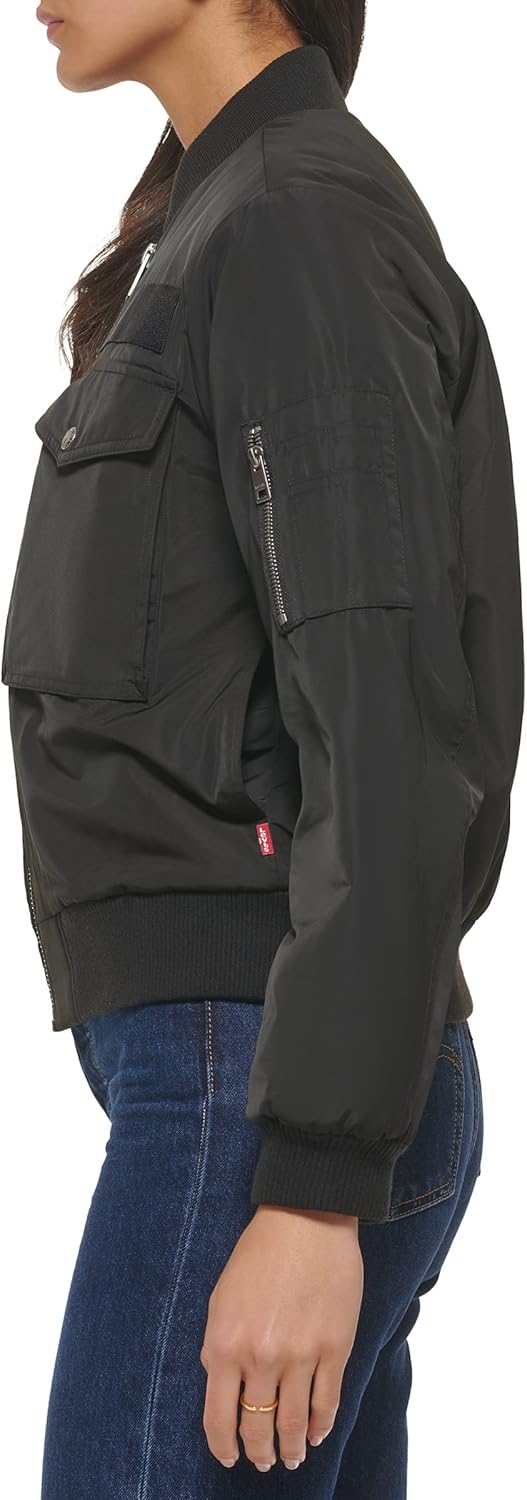 Женская куртка-бомбер Levi's спортивная, черный — фото 4