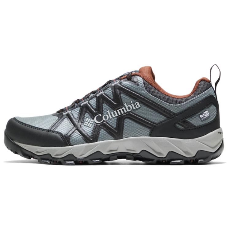 

Columbia Peakfreak Текстильные, искусственные кожаные амортизирующие водонепроницаемые низкие походные ботинки унисекс серого цвета