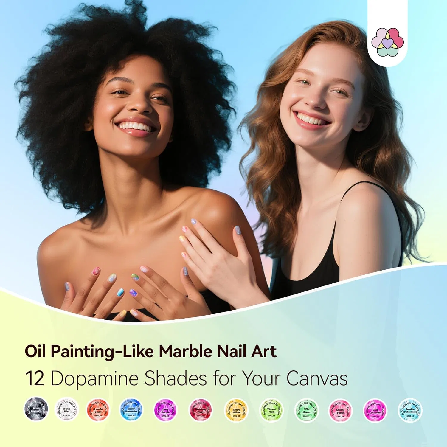 Набор гель-лаков «Blooming Gel Nail Polish» с эффектом масляной живописи от SAVILAND, 12 шт. x 12 мл Saviland — фото 3