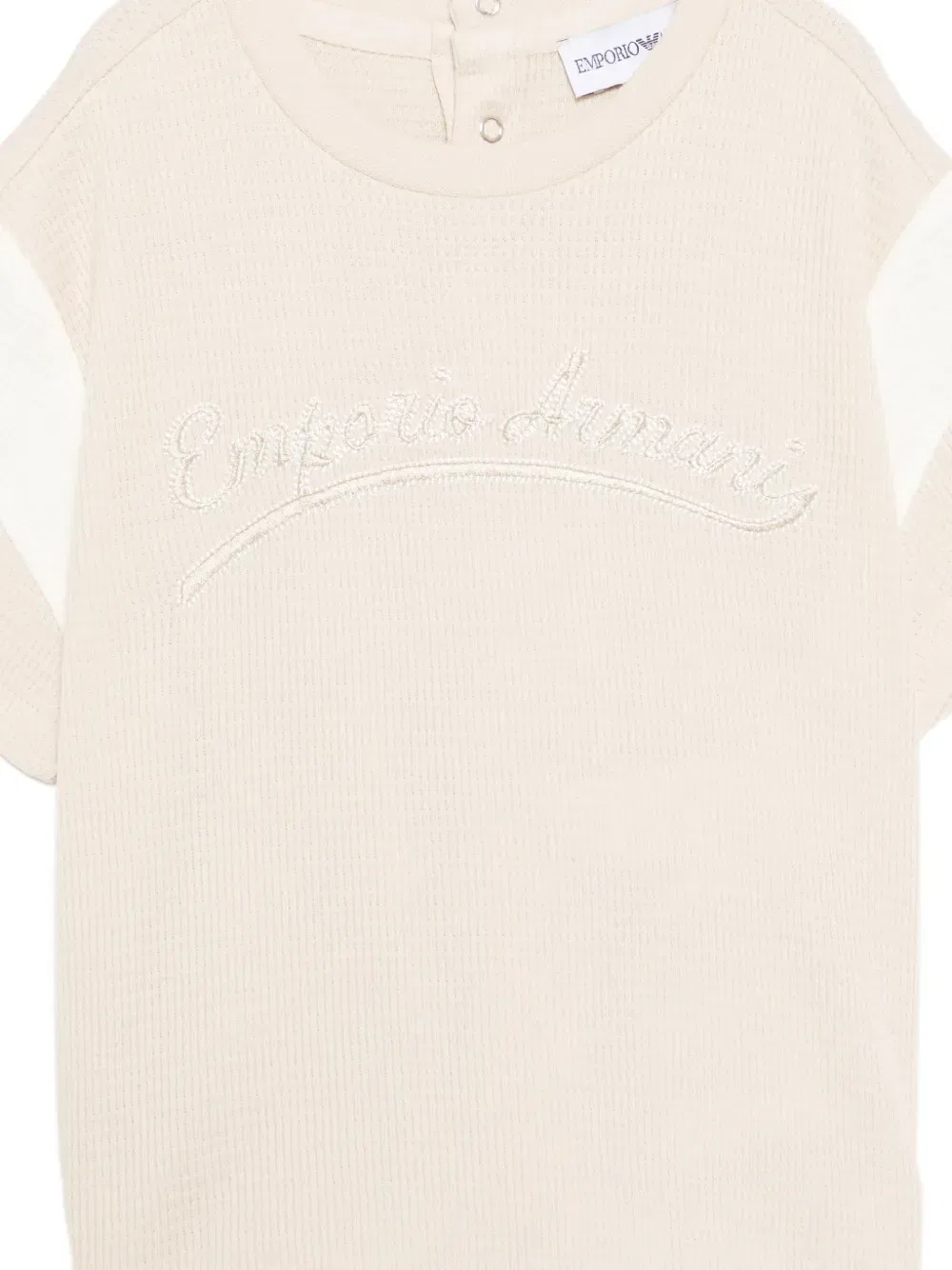 Футболка фактурной вязки Emporio Armani Kids, бежевый — фото 3