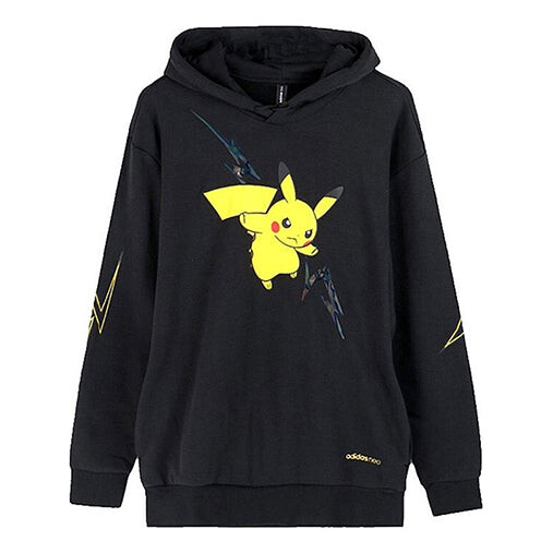 

Толстовка neo m pkmn pikachu pattern printing hooded drawstring black Adidas, черный