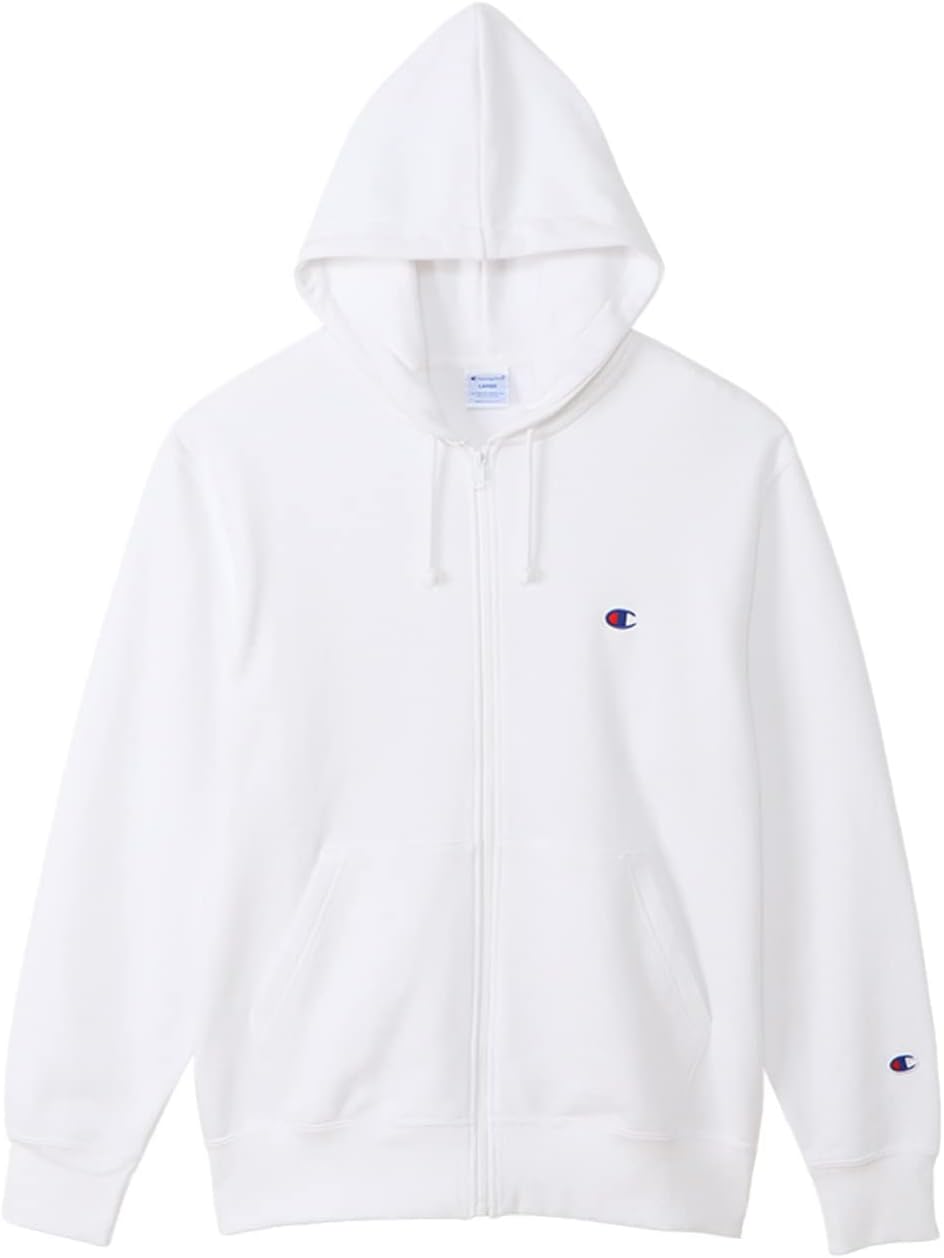 

Мужская толстовка Champion C3-W104Z с длинным рукавом, на флисовой подкладке, хлопок, произведено в США, вышивка логотипа One Point, толстовка на молнии с капюшоном, белый