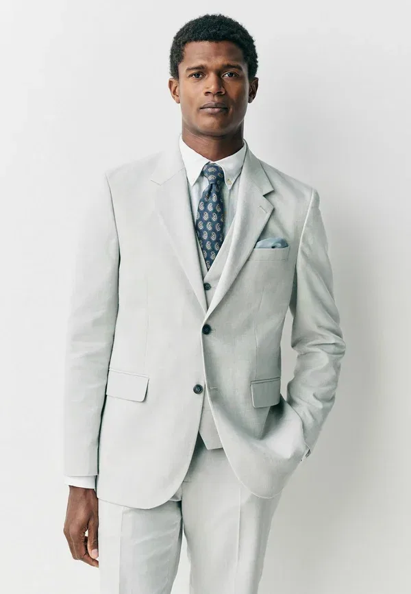 Костюмный пиджак Next, Tailored fit texture suit jacket, экрю