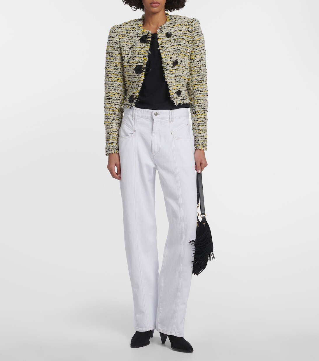 Укороченная куртка gradilia из смесовой шерсти Isabel Marant, белый — фото 2