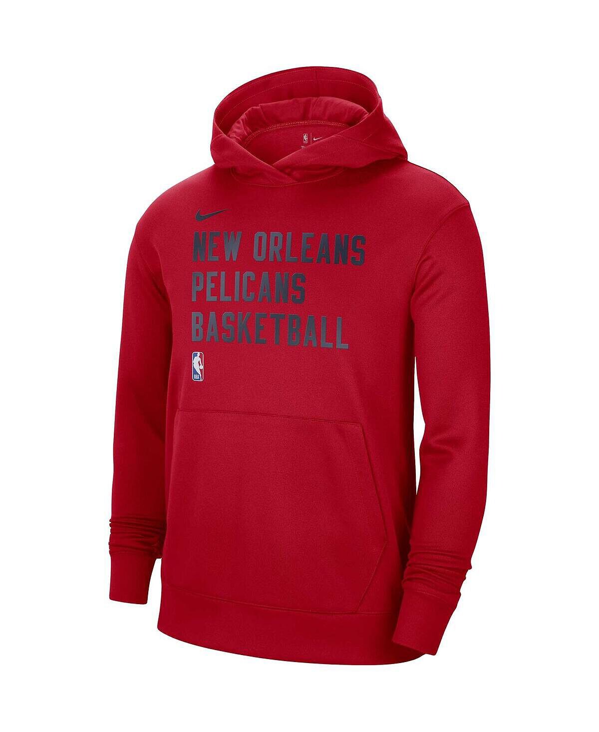 Мужская и женская красная толстовка с капюшоном New Orleans Pelicans 2023/24 Performance Spotlight для тренировок на корте Nike — фото 3