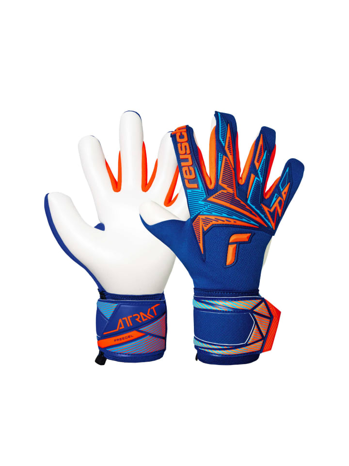 

Reusch Вратарские перчатки Attrakt Advance в цвете 4129 sharp blu/shock orang