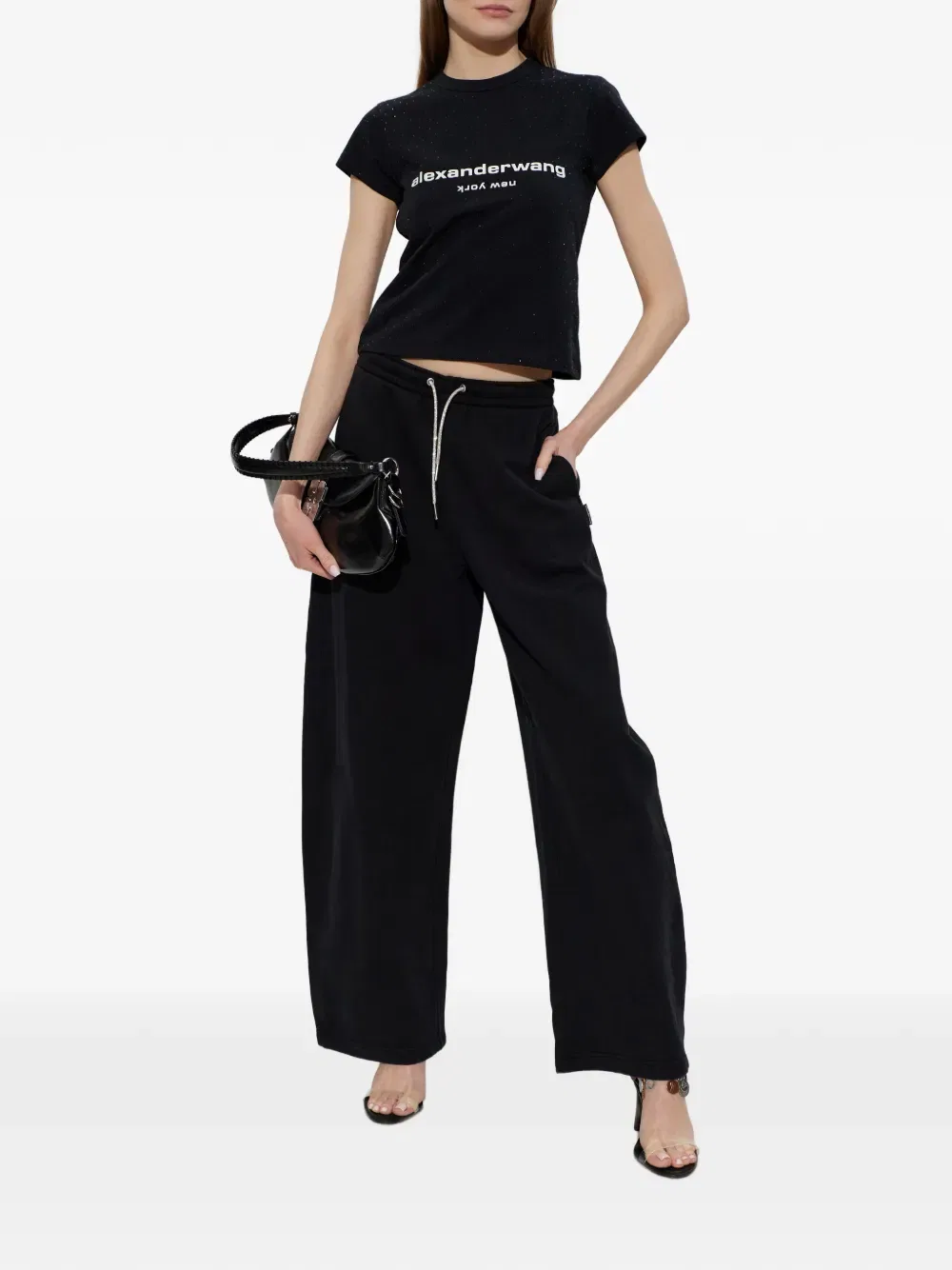 Брюки на шнуровке Alexander Wang, черный — фото 2