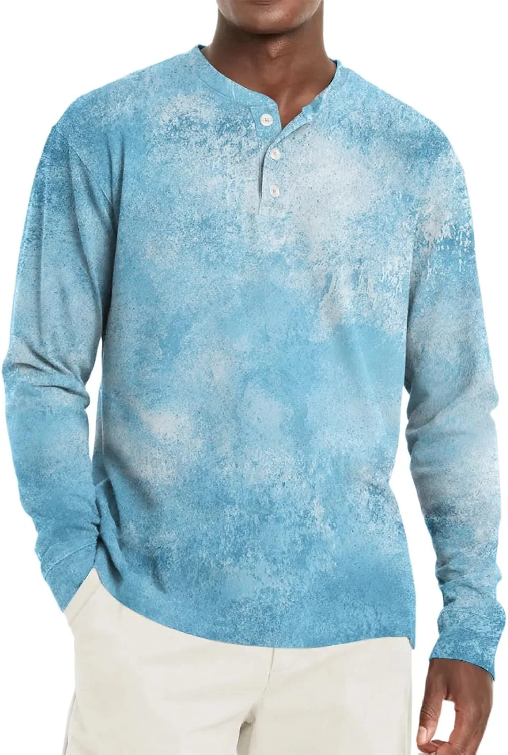 

Ymosrh мужская футболка поло с принтом тай-дай, длинный рукав