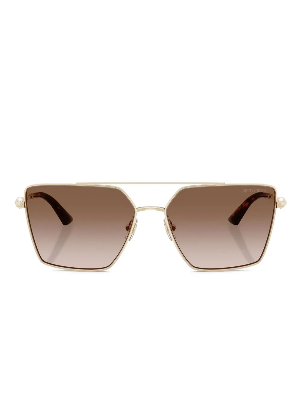 

Солнцезащитные очки в квадратной оправе Jimmy Choo Eyewear, золотой